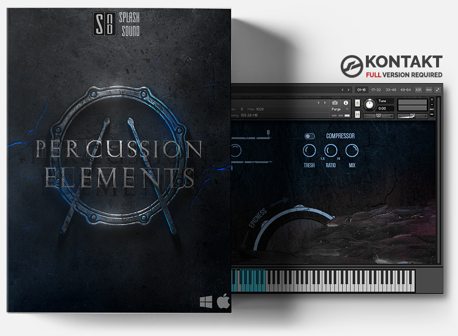 Product box of the Percussion Elements library for KONTAKT