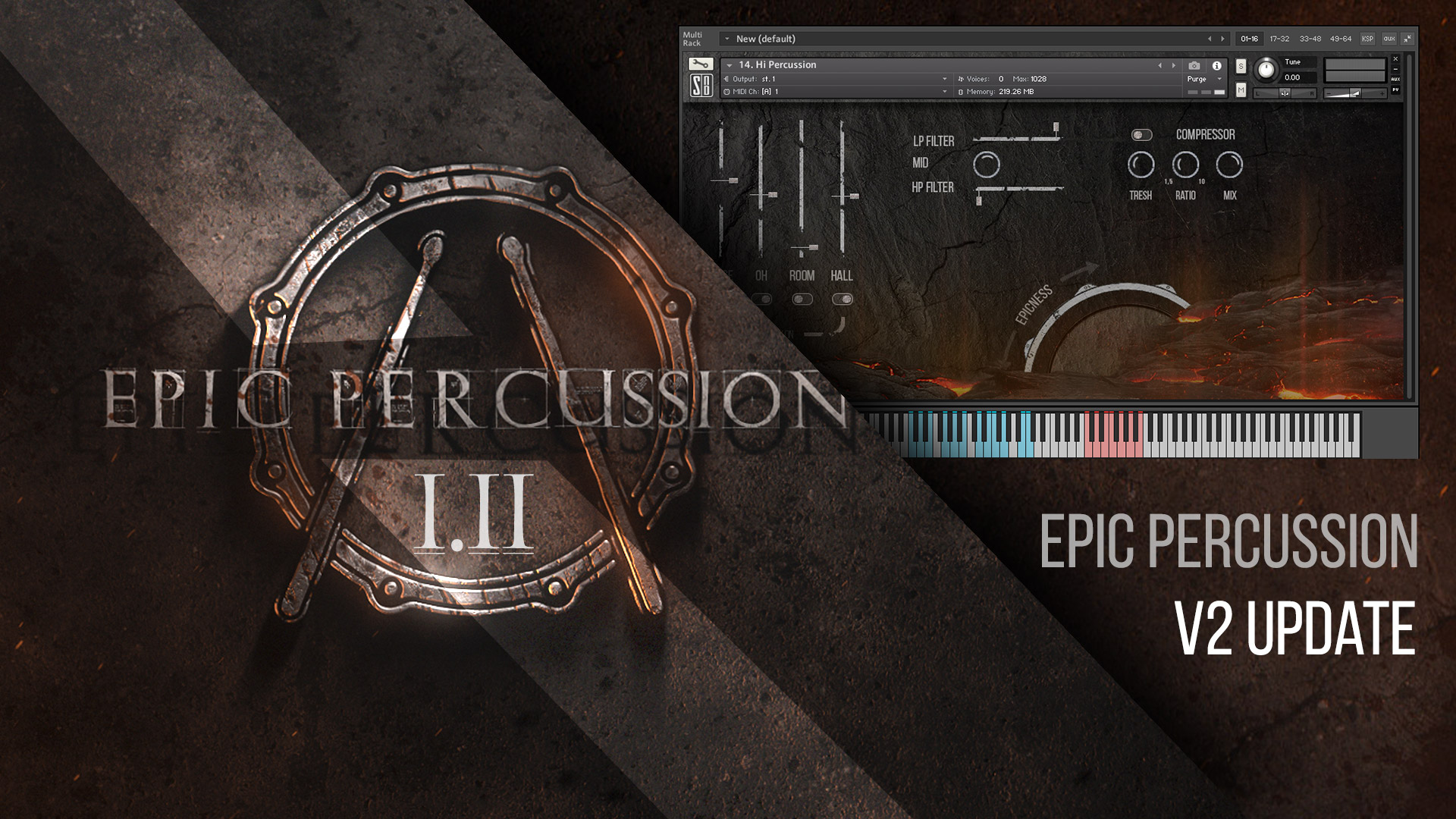 Epic Percussion library for KONTAKT 2nd version update video